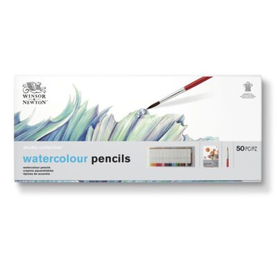 Winsor & Newton | Set Caja de 48 lápices acuarelables Bloc Pincel