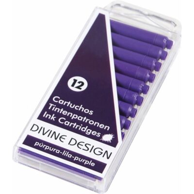 Divine Design | Pack de 12 Cartuchos de tinta estilográfica - Color Púrpura