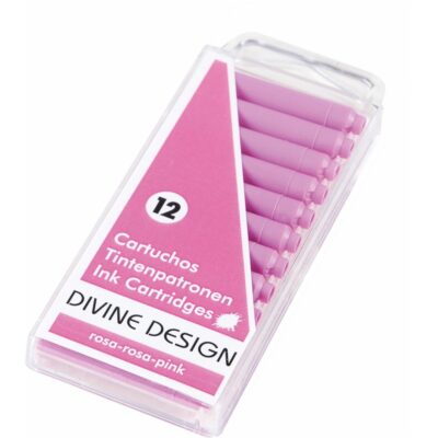 Divine Design | Pack de 12 Cartuchos de tinta estilográfica - Color Rosa