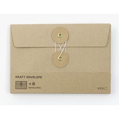 Traveler's Company | Pack de 8 sobres kraft - Tamaño M - Gris