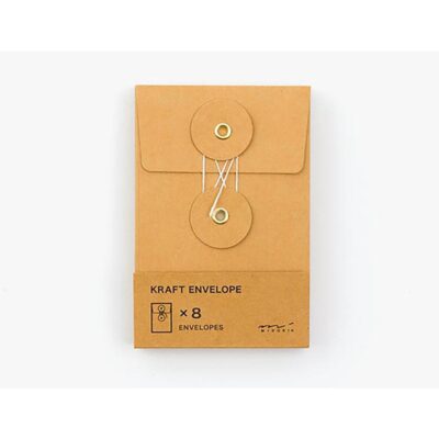Traveler's Company | Pack de 8 sobres kraft - Tamaño S - Marrón