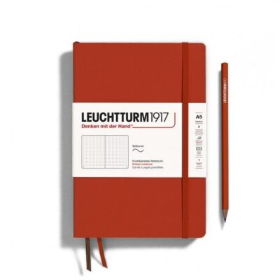 Leuchtturm 1917 | Notebook mediano A5 - Tapa Blanda - Hoja de puntos - Natural Rojo