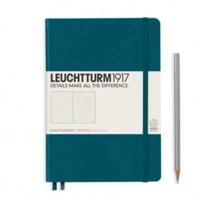 Leuchtturm 1917 | Notebook mediano A5 - Tapa Dura-  Hoja de puntos - Pacific Green