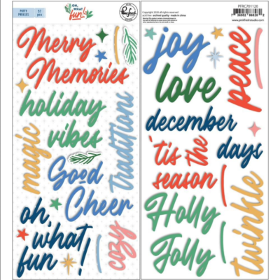 Pinkfresh Studio | Pegatinas Puffy Oh What Fun - Phrases