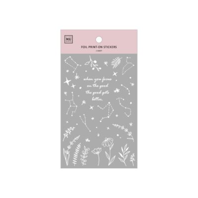 MU Lifestyle | Pegatinas Transferibles Foil Plateado - N.002