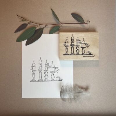 Stempelknopf | Sello - 4 Candelabros