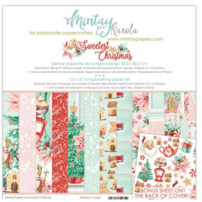 Mintay | Set Papeles  Scrapbooking - 15 x 15 cms - Sweetest Christmas