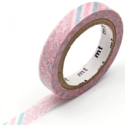 MT | Washi Tape - Pink Flower Stripe