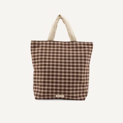 Tote Bag Check Brown