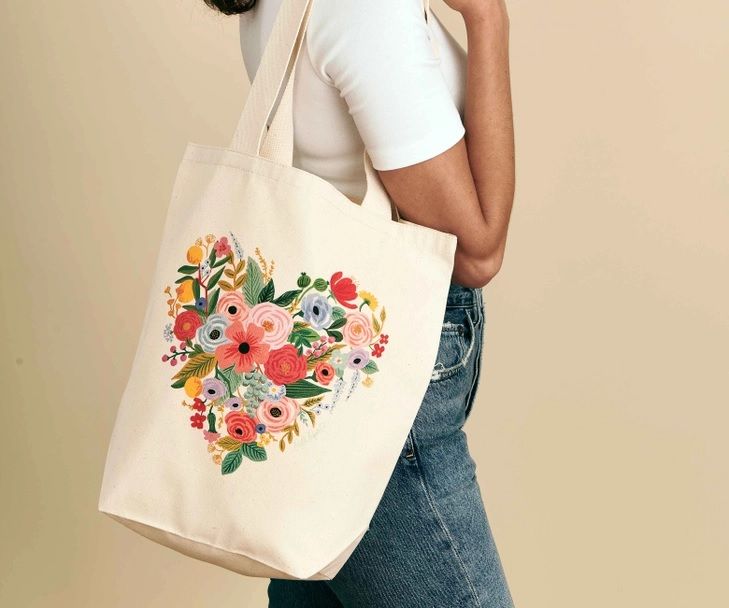 Tote Bag Floral Heart