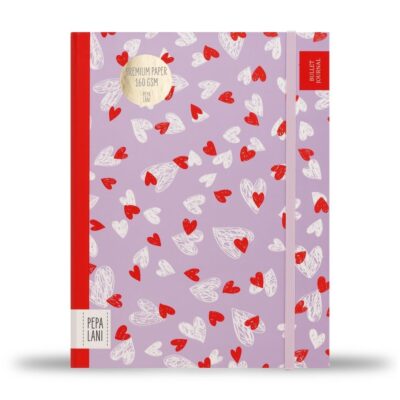 Pepa Lani | Bullet journal Pro - Small hearts lila/white 160 GSM
