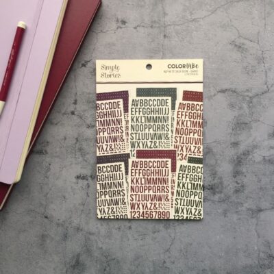 Simple Stories | Libro de Pegatinas Alfabeto - Color Vibe - Darks