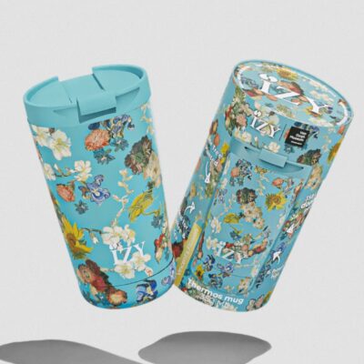 IZY Bottles B.V. | Taza Térmica - 350ml - Vincent's Flowers (green) - Imagen 3