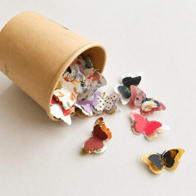 Trece Ideas | Cubilete Kraft - 20 Mariposas hechas a mano