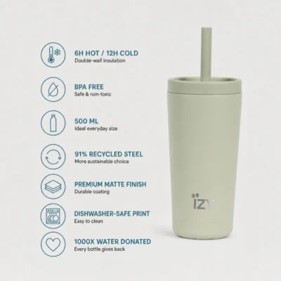 IZY Bottles B.V. | IZY Tumbler - Pistachio - 500ML - Imagen 2